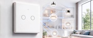 Qoltec Inteligentny dotykowy 2-kanałowy włącznik wyłącznik światła Wi-Fi Timer Tuya Smart life Hartowane szkło Biały (52716) 3