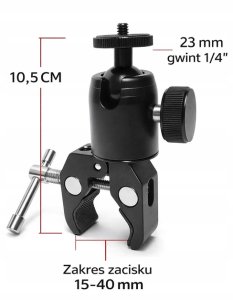PEYTECH Aluminiowy Uchwyt do GoPro DJI Insta360 Motocykl Kijek Selfie Zestaw 6w1 (ZMKSU) 4