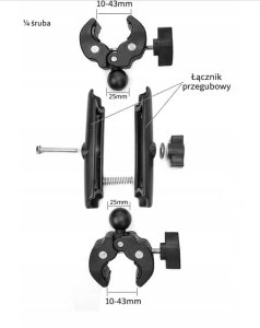 PEYTECH Aluminiowy Uchwyt do GoPro DJI Insta360 Motocykl Kijek Selfie Zestaw 6w1 (ZMKSU) 6