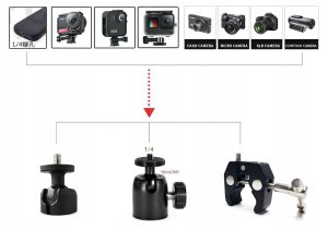 PEYTECH Aluminiowy Uchwyt do GoPro DJI Insta360 Motocykl Kijek Selfie Zestaw 6w1 (ZMKSU) 10