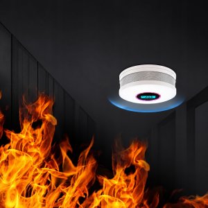 OMNA Czujnik czujka Czadu Detektor Tlenku Węgla Dymu Wykrywacz CO2 2w1 z alarmem 13