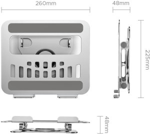 Orico Podstawka pod laptopa 17'', regulowana, obrotowa 360°, aluminiowa (ST12-GY-EP) 3