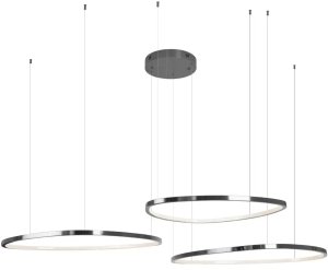 Lampa wisząca MAXlight Potrójna wisząca lampa Cayenne czarna P0663D 3xLED 130W 3000K pierścienie 2