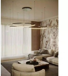 Lampa wisząca MAXlight Potrójna wisząca lampa Cayenne czarna P0663D 3xLED 130W 3000K pierścienie 3
