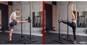 NEO SPORT Drążek do podciągania wolnostojący stabilny udźwig 100 kg EDUKAMP (130300) 9