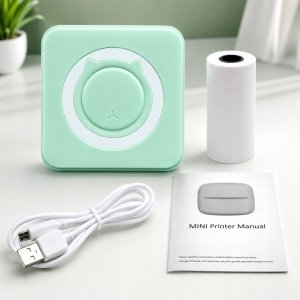 Drukarka etykiet Mini drukarka termiczna przenośna dla dziecka C15 zielona Bluetooth Drukuś 13