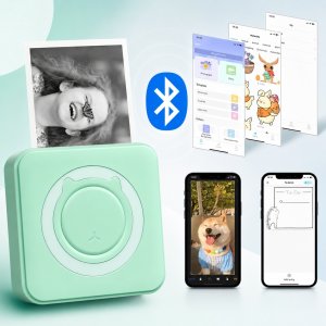 Drukarka etykiet Mini drukarka termiczna przenośna dla dziecka C15 zielona Bluetooth Drukuś 3