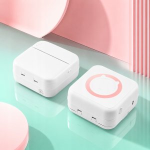 Drukarka etykiet Mini drukarka termiczna przenośna dla dziecka C15 różowa Bluetooth Drukuś 16
