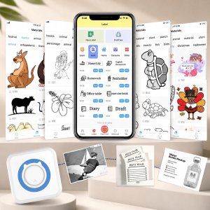 Drukarka etykiet Mini drukarka termiczna przenośna dla dziecka C15 Bluetooth Drukuś 5