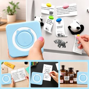 Drukarka etykiet Mini drukarka termiczna przenośna dla dziecka C15 Bluetooth Drukuś 14