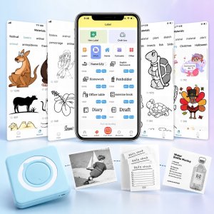 Drukarka etykiet Mini drukarka termiczna przenośna dla dziecka C15 Bluetooth Drukuś 6