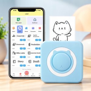 Drukarka etykiet Mini drukarka termiczna przenośna dla dziecka C15 Bluetooth Drukuś 9
