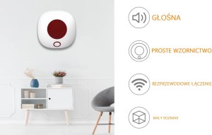 AlarmZone Wewnętrzna, bezprzewodowa syrena alarmowa 433 MHZ WSR020 (AlarmZone WSR020) 2
