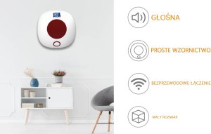 AlarmZone Wewnętrzna, bezprzewodowa syrena alarmowa 433 MHZ WSR020 (AlarmZone WSR020) 4