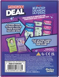 Monopoly Gra karciana „ Deal: KPOP Demon hunters“, EN (G4498EN) 2