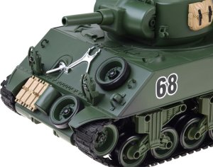 Jokomisiada Czołg zdalnie sterowany Sherman M4A3 strzela dym dźwięk wieżyczka (RC0769) 13