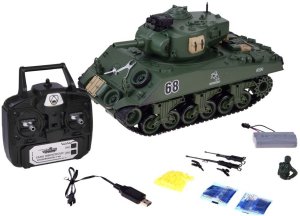 Jokomisiada Czołg zdalnie sterowany Sherman M4A3 strzela dym dźwięk wieżyczka (RC0769) 2
