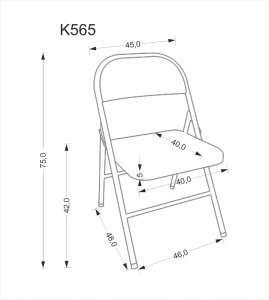 Halmar Krzesło metalowe K565 szare składane (V-CH-K/565-KR-POPIEL) 8