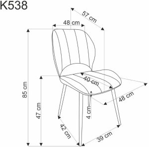 Halmar Krzesło tapicerowane K538 velvet musztardowe (V-CH-K/538-KR-MUSZTARDOWY) 11