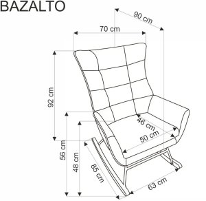Halmar Fotel bujany Bazalto Velvet czarny (V-CH-BAZALTO-FOT-CZARNY) 2