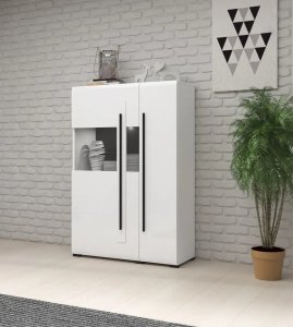 Helvetia Komoda wysoka TULSA 2D 90 biała połysk (2497FJ42) 3