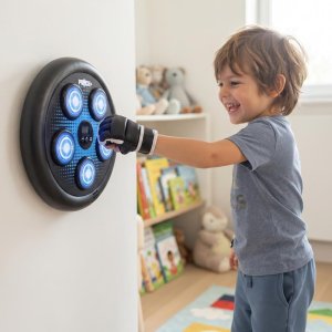 NoboKids Tarcza Bokserska Bluetooth na Ścianę dla Dzieci Muzyczna Treningowa + Rękawice (5904665406212) 5