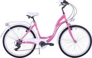 Kozbike Rower miejski 7 biegów 26" różowo-biały 1