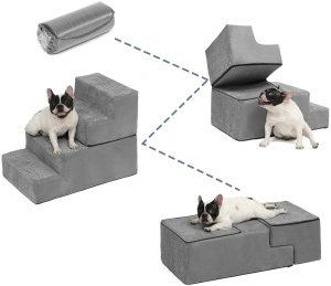 Boutiquezoo Schody dla psa NUXIE Premium 4 schodki rampa podest legowisko 4w1 60cm 4