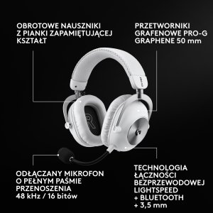 Słuchawki Logitech G Pro X3 Lightspeed Białe (981-001748) 8