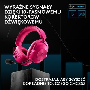 Słuchawki Logitech G Pro X3 Lightspeed Różowe (981-001756) 12
