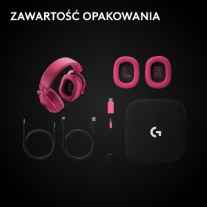 Słuchawki Logitech G Pro X3 Lightspeed Różowe (981-001756) 16