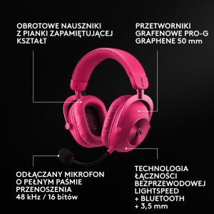 Słuchawki Logitech G Pro X3 Lightspeed Różowe (981-001756) 8