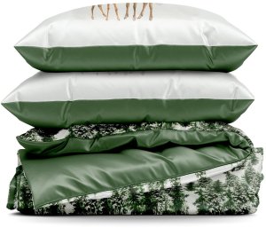 Cotton World Pościel świąteczna NEVADA 220x200 zimowy las choinki 3-częściowa 2
