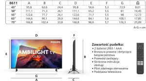 Telewizor Philips 43PQS8611/12 QLED 43'' 4K Ultra HD Titan OS Ambilight 3