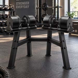 UNDERFIT Zestaw hantli regulowanych 2x32 kg ze stojakiem regulacja 1 kg 4