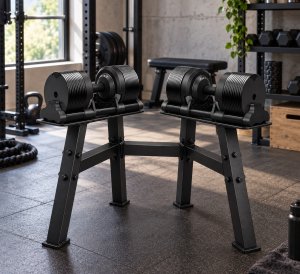 UNDERFIT Zestaw hantli regulowanych 2x32 kg ze stojakiem regulacja 1 kg 7