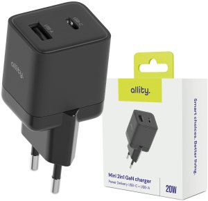 Ładowarka Allity Sieciowa GaN PD QC ATC-01-20WAC 1x USB-C 1x USB-A 20W czarna 2