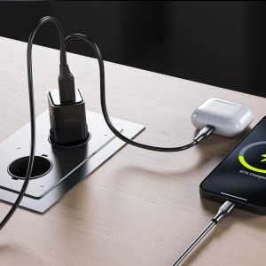 Ładowarka Allity Sieciowa GaN PD QC ATC-01-20WAC 1x USB-C 1x USB-A 20W czarna 3