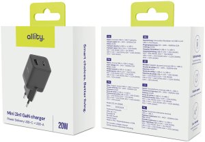 Ładowarka Allity Sieciowa GaN PD QC ATC-01-20WAC 1x USB-C 1x USB-A 20W czarna 9