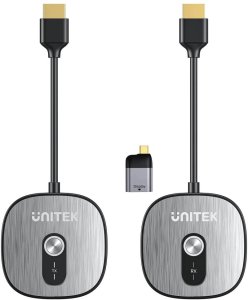 System przekazu sygnału AV Unitek Bezprzewodowy odbiornik HDMI 4K@30Hz w zestawie z nadajnikiem i adapterem USB-C do HDMI (V1717CBK01) 3