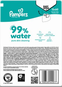 Pampers Chusteczki Nawilżane 99% Water 15 op. 60 Chusteczek = 900 szt. 3
