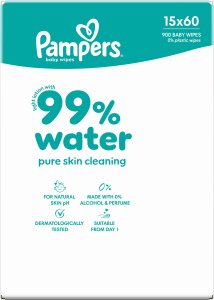 Pampers Chusteczki Nawilżane 99% Water 15 op. 60 Chusteczek = 900 szt. 4