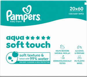 Pampers Chusteczki Nawilżane Aqua Soft Touch 20 op. 60 Chusteczek = 1200 szt. 7
