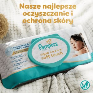 Pampers Chusteczki Nawilżane Aqua Soft Touch  9 op. 60 Chusteczek = 540 szt. 13