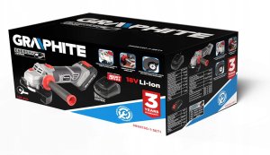 Szlifierka Graphite Kątowa akumulatorowa Energy+ 18V, 125mm + akumulator 2Ah + ładowarka (58GE130-1-SET1) 6