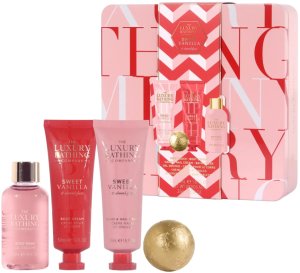 Milton Set The Luxury Bathing Company: Sweet Vanilla & Almond Glaze, Moisturizing, Hand Cream, 50 ml + Sweet Vanilla & Almond Glaze, Bath Bomb, 25 g + Sweet Vanilla & Almond Glaze, Hydrating & Softening, Body Cream, Daily, 50 ml + Sweet Vanilla & Almond G 2