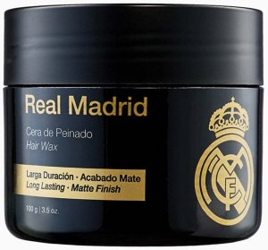 Real Madrid Set : , Soap Bar + , Body Sponge + , Hair Styling Wax, 100 g + , Bath Bomb + , Metal Cup Holder Unisex 4