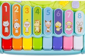 Bkids Pianinko z perkusją dla malucha ksylofon cymbałki światła dźwięki muzyka (3502) 8