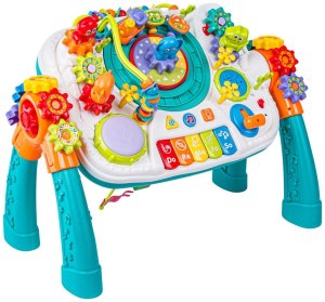 Woopie Stolik edukacyjny 2w1 pianino klocki tor kulkowy ciuchcia mikrofon Bluetooth (9930) 9