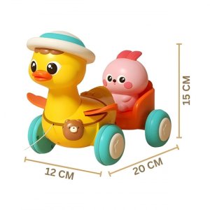 Woopie Baby Żółta Kaczuszka z Różowym Króliczkiem w Przyczepce do Ciągnięcia (54689) 5
